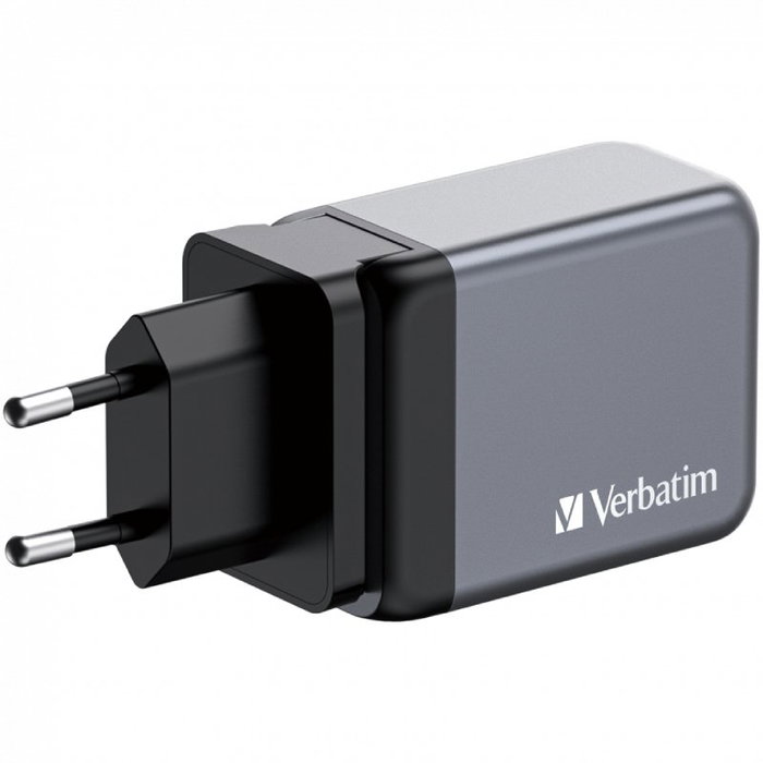 Verbatim GNC-65 Cargador de Pared GaN 65W con 2xUSB-C y 1xUSB-A